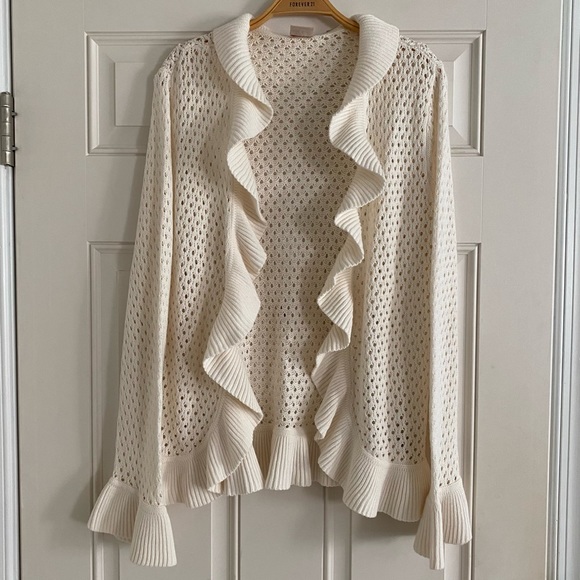 Vintage Sweaters Vintage Y2k Elise Cardigan Sweater Ruffle Lettuce